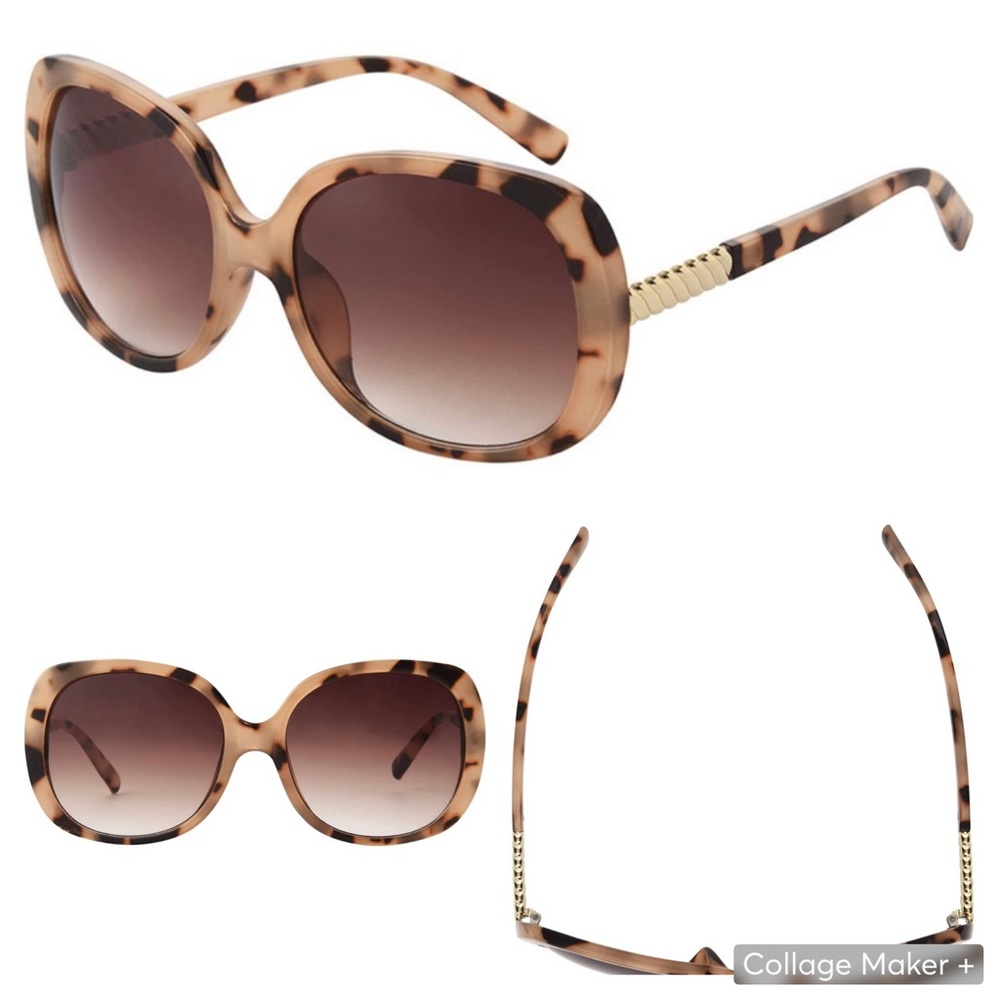 NINE WEST | Women's Yasmin Sunglasses Rectangular | Light Brown Tortoise